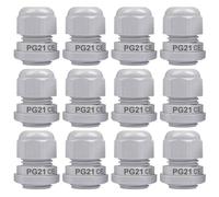 Gebildet 12Pcs Presse-étoupe, PG21 Plastique Étanche Réglable 13-18mm IP68 Presse-étoupe Joint avec Joints en Caoutchouc, Protecteur de Fil (Blanc)