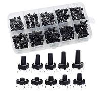 Gebildet 200pcs 6×6mm Pieds Longs Tactile Bouton-Poussoir(6×6×4.5/5/6/7/8/9/10/11/12/13mm), Micro Momentanée Tact Assortiment Kit(Chaque Taille 20pcs) Utilisé dans Produits Électroniques ect