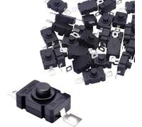 Gebildet 20pcs Interrupteur à Bouton-Poussoir autobloquant KAN-28 pour Mini Interrupteur Marche-arrêt de Type SMD de Lampe de Poche (Broche Plate avec Trou)