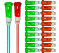 Gebildet 20pcs Voyant LED 10mm Économie d'énergie Voyant LED Tension Courant 230V AC Trou de Montage Carré Taille 10mm (Rouge et Vert)