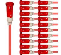 Gebildet 20pcs Voyant LED 10mm Économie D'énergie Voyant LED Tension Courant AC/DC 12-24V Trou de Montage Carré Taille 10mm (Rouge)