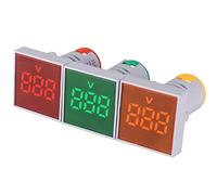 Gebildet 22mm AC 60V-500V Moniteur de Voltmètre, Affichage de Tension Voltmètre à Affichage LED Numérique, 110V/220V/380V Détecteur de Tension Panneau Lumineux de Signal (Rouge/Jaune/Vert)