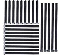 Gebildet 25 pièce Attaches de Câbles Assorties,Serres-Câbles de Fixation Réutilisables en Nylon Réglable avec Crochet et Boucle, pour PC Ordinateur Électronique(Noir,20/30/40CM)
