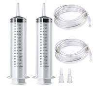 Gebildet 2pcs 150ml Grande Seringue Plastique Seringue de Dosage avec Tuyau de 1m et Adaptateur de Pointe pour Laboratoire Scientifique,Industriels[Utilisation non médicale]