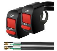 Gebildet 2pcs 22mm Interrupteur de Guidon,Commutateur de Guidon de Moto Démarreur Electrique Etanche Universel LED Phare on/Off