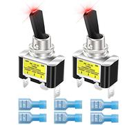 Gebildet 2Pcs Interrupteurs à Bascule éclairés à Bascule 12V 30A pour Voiture de Course Automobile SPST Allumé/éteint Interrupteur à Bascule LED Illuminé Taille 12mm (Rouge)