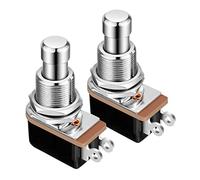 Gebildet 2pcs SPST Momentané Interrupteur au Pied Doux au Toucher Interrupteur à Pédale Normalement Ouvert à 2Broches pour Pédale d'effet de Guitare