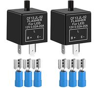 Gebildet 2pièces 12V 3Broches Relais Clignotant Réglable pour Les Clignotants de LED CF-13KT, Voiture Moto Relais électronique de Clignotant 0.1W-150W, Livré avec Les 6pcs Terminaux