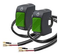 Gebildet 2pièces 7/8 Pouces 22mm Interrupteur de Guidon de Moto Interrupteur à Bascule de Guidon avec Bouton Poussoir Marche/arrêt pour Motos U5 U7 U2 Scooter Electrombile moto(Vert)