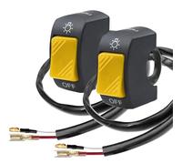 Gebildet 2pièces Interrupteur de Guidon de Moto Interrupteur à Bascule de Guidon avec Bouton Poussoir Marche/arrêt pour Motos U5 U7 U2 Scooter Electrombile moto-7/8 Pouces 22mm(Jaune)
