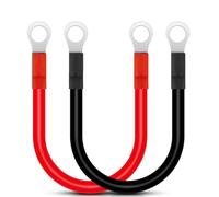Gebildet 30cm Câble Onduleur de Batterie 12V-24V 25mm² 3AWG (Max 125A) Câble de Batterie Auto Rouge et Noir avec Bornes à Anneau Fil Flexible en Cuivre pour Camion, Moto, Solaire, RV, Marine