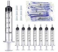 Gebildet 30pcs 5ml Distributeur de liquide Stériles(Sans Aiguille)avec Casquettes,Jetables en Plastique Distributeur de liquide,pour Laboratoires Scientifiques, Alimentation des Animaux