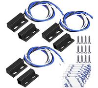 Gebildet 3Ensembles de Câblage de Commutateur Magnétique Noir NO/NC Capteur de Porte Encastré Contact de Fenêtre Caché Commutateur à Lames pour Contrôle d'accès Remplacer Le Système d'alarme