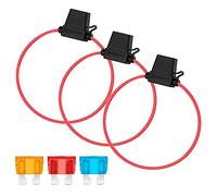 Gebildet 3pcs 16AWG Porte-fusibles Moyen Lame Enfichable Etanche avec Fil, DC 32V 20A Add-A-Circuit pour Camion Voiture, avec 3pcs de Fusible à Lame Standard (5A/10A/15A)