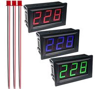 Gebildet 3pcs Affichage de la Tension AC, Voltmètre à Affichage Numérique LED AC 30-500V, Moniteur de Tension 110V 230V 380V, Volt Détecteur Signal Indicateur Panneau Lumineux(Vert/Rouge/Bleu)