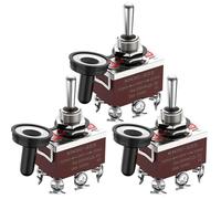 Gebildet 3pièces Interrupteur à Bascule Momentané Etanche 20A-12VCC/10A -24VDC, 20A-125VAC/10A -250VAC DPDT 6 Broches on/Off/on Interrupteur à Bascule + 3capuchons