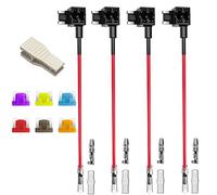 Gebildet 4pcs 12/24V 20A Mini Basse Profil 16AWG Add-A-Circuit Porte-fusible Voiture, Adaptateur Lame Porte-fusible, avec 6 pièces de Fusible à Lame Miniature et 1 pièce de Extracteur de Fusible