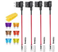 Gebildet 4pcs 12V-24V 20A Standard ATC Add-A-Circuit Porte-fusible Voiture, Adaptateur Lame Porte-fusible ATC, avec 6 pièces de Fusible à Lame et 1 pièce de Extracteur