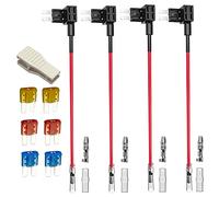 Gebildet 4pcs 12V 24V Add-A-Circuit Porte-fusible Micro 2, Adaptateur Lame Porte-fusible, avec 6pièces de Fusible à Lame (5A 10A 15A) et 1pièce de Extracteur de Fusible