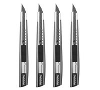 Gebildet 4pcs Couteaux Utilitaires Rétractables et Verrouillables, Lames Tranchantes Supplémentaires pour Bureau, Maison, Travaux Manuels, Loisirs