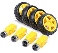 Gebildet 4pcs DC3V-12V DC Moteur adapté pour Voiture Jouet à Quatre Roues motrices/Corps robotique/Jouets d'avion+4pcs Poue en Plastique