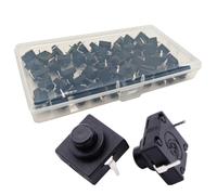 Gebildet 50pcs 12 * 12 Micro Mini Interrupteur Marche/arrêt 1.5A 250V Interrupteur à Bouton-Poussoir Autobloquant pour Bricolage Lampe de Poche SMD Type KAN-13