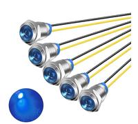 Gebildet 5pcs 10mm 230VAC LED Indicateur en Métal Lampe De Signal Étanche (Bleu)