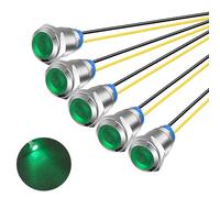 Gebildet 5pcs 10mm 230VAC LED Métal Voyant Étanche Signal Lampe (Vert)