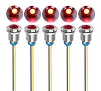 Gebildet 5Pcs 12mm AC 230V LED Métal Voyant Étanche Signal Lampe (Rouge)