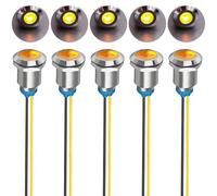 Gebildet 5pcs 12mm LED Métal Indicateur 230VAC Lumière Lampe de Signal étanche (Jaune)