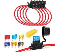 Gebildet 5pcs 16AWG Porte-fusibles Lame Enfichable Etanche avec Fil, DC 32V 20A Add-A-Circuit pour Camion Voiture, avec 6 pièces de Fusible à Lame Petit et 1 pièce de Extracteur de Fusible