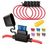 Gebildet 5pcs 16AWG Porte-fusibles Moyen Lame Enfichable Etanche avec Fil, DC 32V 20A Add-A-Circuit pour Camion Voiture, avec 6 pièces de Fusible à Lame Standard et 1 pièce de Extracteur de Fusible