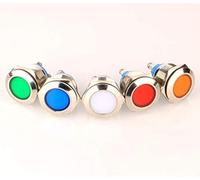 Gebildet 5pcs 230VAC 19mm LED Bornes à Vis Voyant Lumineux En Acier Inoxydable Voyant Imperméable à Eau(5 Couleurs)