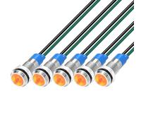 Gebildet 5pcs 6mm LED Métal Indicateur 3V-4,5V-5V-6V-7,5V-9VDC Lumière à économie d'énergie, Lampe de Signalisation étanche avec Fil (Orange)