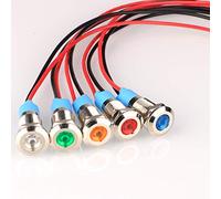 Gebildet 5Pcs 8mm 230VAC LED Indicateur En Métal Lampe De Signal Étanche (Vert Orange Rouge Bleu Blanc 5Pcs)