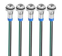 Gebildet 5pcs 8mm Lampe de Signalisation étanche, 3V-4,5V-5V-6V-7,5V-9VDC Voyant LED en Métal à économie D'énergie avec Fil (Blanc)