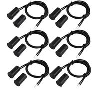 Gebildet 6pcs Encastré Filaire Sécurité Fenêtre Porte Contact Capteur Alarme Magnétique Reed Switch, Aimant Près - Connecter Le Circuit, Aimant Loin - Couper Le Circuit, (Cylindrique, Noir)