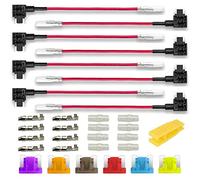 Gebildet 8pcs 12V-24V 20A Basse Profil 16AWG Add-A-Circuit Porte-fusible Voiture, Adaptateur Lame Porte-fusible Mini,avec 6pcs Miniature de Fusible à Lame et 1pc de Extracteur de Fusible