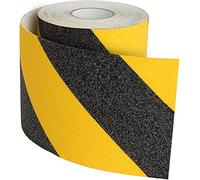 Gebildet Anti-Glissement, Ruban Adhésive Antidérapant, Bande Adhésive pour la Sécurité, Utiliser Intérieur et Extérieur (Noir et Jaune, 10cm × 10m)