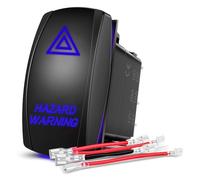 Gebildet Bleu Hazard Warning Interrupteur à Bascule 5Pin Laser Marche/Arrêt Lumière LED 20A/12V 10A/24V Interrupteur Jeu de Fils de Cavalier pour Camions de Bateau
