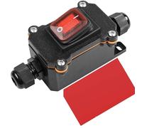 Gebildet Commutateur de Cordon en Ligne Interrupteur à Bascule étanche DPST 20A-12VDC/16A-24VDC/20A-125VAC/16A-250VAC IP66 Boîte Etanche à Double Trou Ouvert Entrée Bilatérale (LED Rouge)