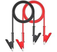Gebildet Ensemble de Fils de Test Electriques à Pinces Crocodiles, Fils de Raccordement 15A Robustes avec Pinces de Protection en Cuivre, câbles en Silicone PVC,2Couleurs, Longueur 100cm