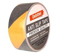 Gebildet Haute Adhérence Bande Anti-Glissement, Ruban Adhésive Antidérapant, Bande Adhésive pour la Sécurité, Utiliser Intérieur et Extérieur (Noir et Jaune, 5cm x 10m)