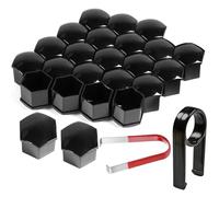 Gebildet Haute qualité Boulon Ecrou Couvre 21 mm, Capuchons Protection Hexagonal pour écrous de Roue, avec Outil Demontage (Paquet de 22, Noir)