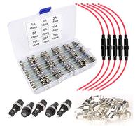 Gebildet Kit de 126 fusibles en verre - 120 tailles de fusion rapide + 10 porte-fusibles (6 x 30 mm AGC en ligne)