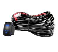 Gebildet Kit de Faisceau de câblage pour Barre Lumineuse LED Robuste 12 V/180 W 5 Broches Laser à Bascule Marche/arrêt Interrupteur étanche Relais de Puissance Lame fusible-1 Plomb