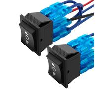 Gebildet Lot de 2 Interrupteurs à Bascule 6 Broches 3 Positions on/Off/on Interrupteur à Bascule Momentané à Polarité Inversée DC 12V 10A 110V-220V DPDT pour Voiture,Bateau,Bouton à Bascule avec Fil