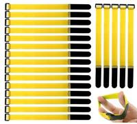 Gebildet Lot de 20 pièce Attaches de Câbles Scratch, 2 ×30 cm Serres-Câbles Réutilisables, Attache Câble en Nylon Réglable, Crochet et Boucle (Jaune)