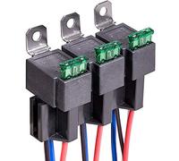Gebildet Lot de 3 Relais de Commutation à Fusible 12V, Faisceau de Câbles 12 AWG avec Diode Intégrée, Fusible à Lame ATO/ATC 30A, Relais Electriques Automobiles SPST 4 Broches