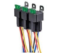 Gebildet Lot de 3 Relais de Commutation à Fusible 12V, Faisceau de Câbles 12 AWG avec Diode Intégrée, Fusible à Lame ATO/ATC 30A, Relais Electriques Automobiles SPDT 5 Broches
